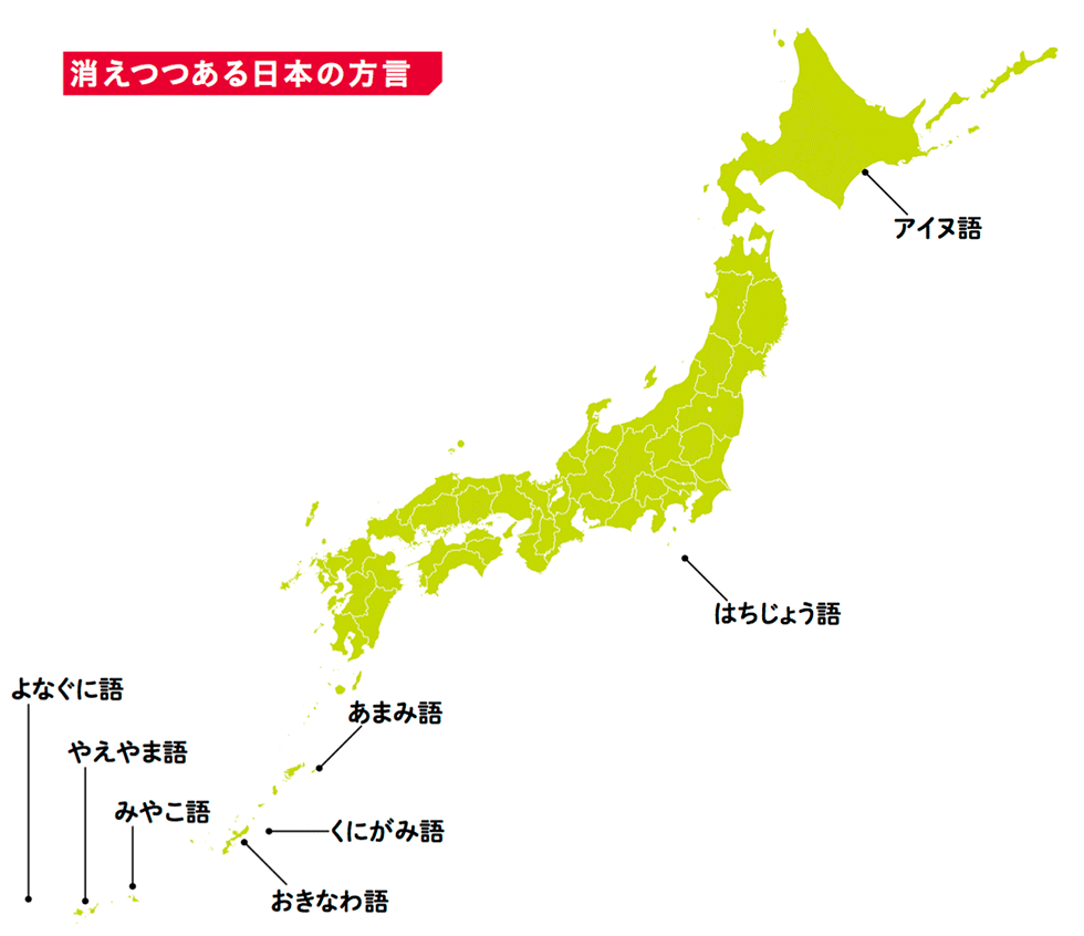 消えつつある日本の方言