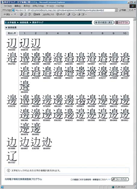 図3　「辺」の異体字一覧（想定例）