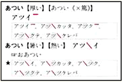 アクセント辞典「あつい」のページ