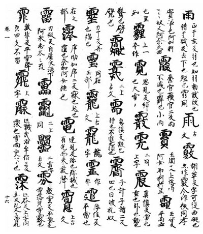 『新撰字鏡』天治本・巻一雨部