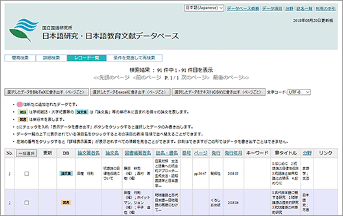 日本語研究・日本語教育文献データベース