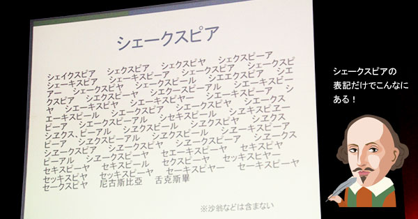 シェークスピアの表記