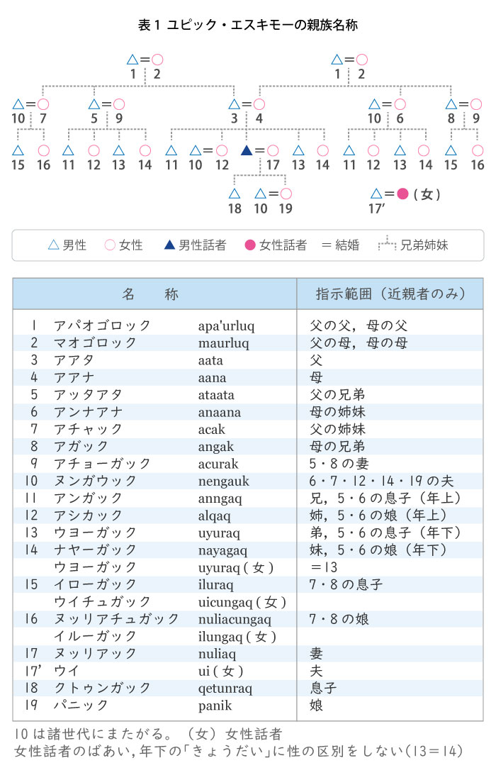 ユピック・エスキモーの親族名称・樹形図
