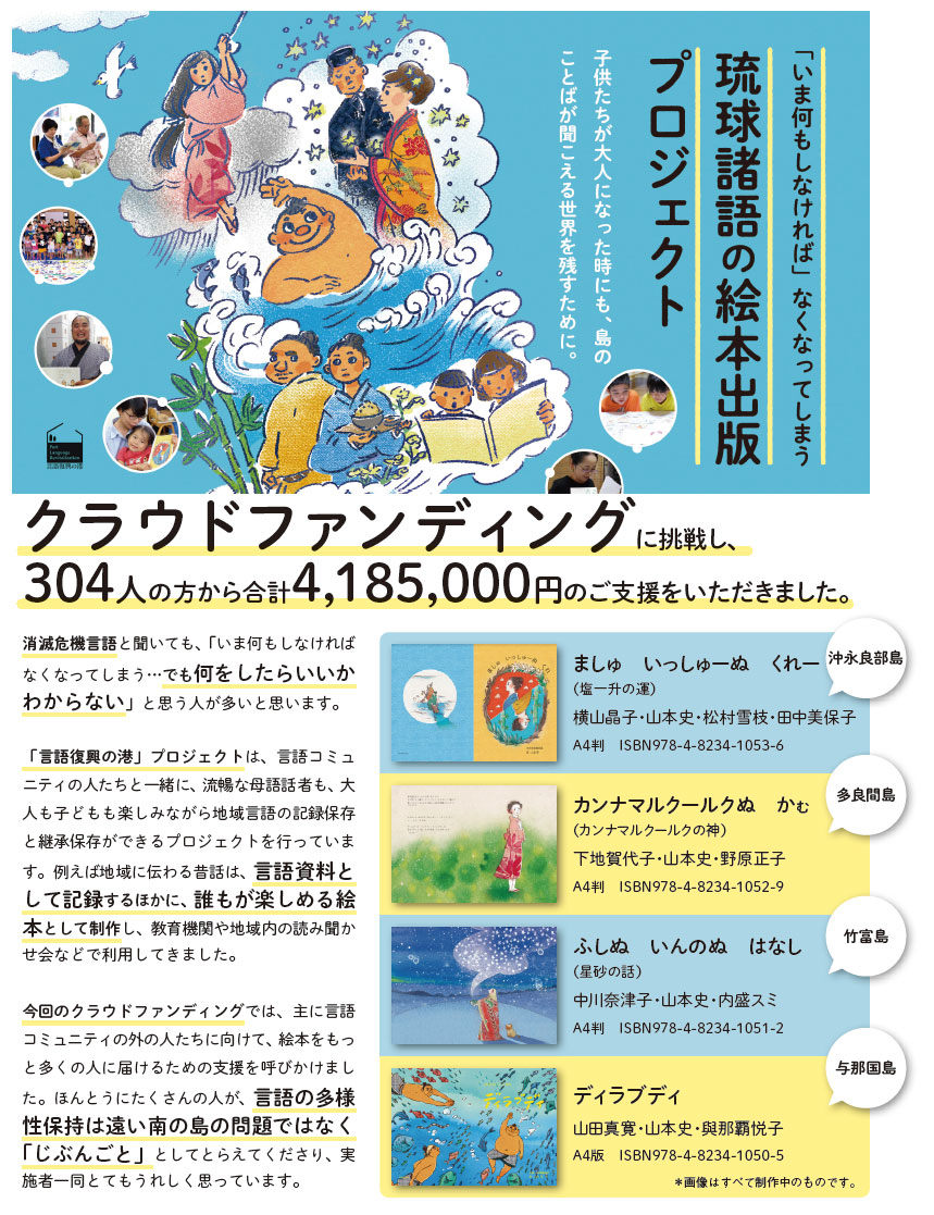 クラウドファンディングに挑戦し、304人の方から合計4,185,000円のご支援をいただきました。